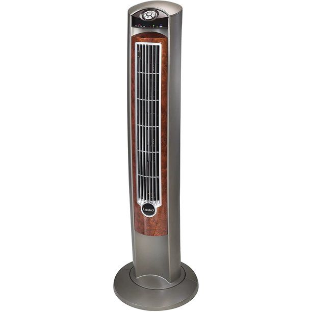 Photo 1 of Lasko Wind Curve Portable Electric 42" Oscillating Tower Fan with Fresh Air Ionizer, Timer and Remote Control for Indoor, Bedroom and Home Office Use, Silverwood 2554