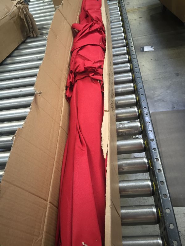 Photo 1 of Abba Patio Rectangular Patio Umbrella Market Umbrella with Push Button Tilt and Crank, Red
