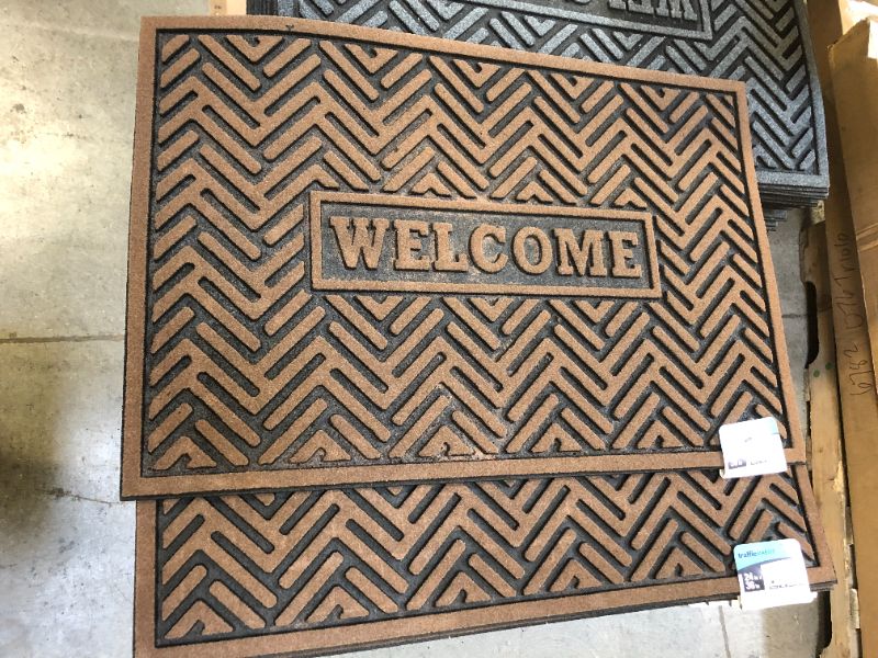 Photo 2 of 2pack TrafficMaster Welcome Branson Bars walnut 24 in x 36 in Door Mat