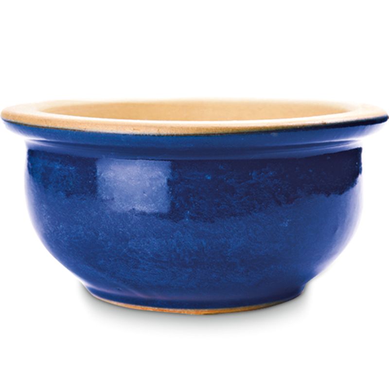 Photo 1 of 15 in diameter. Imperial Blue Clay Bowl Planter - Minor chips from transportaion