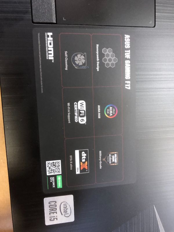 Photo 1 of ASUS TUF Gaming F17 Gaming Laptop, 17.3” FHD IPS-Type Display, Intel Core i5-10300H, GeForce GTX 1650 Ti, 8GB DDR4, 512GB PCIe SSD, RGB Keyboard, Windows 10, Bonfire Black, FX706LI-RS53