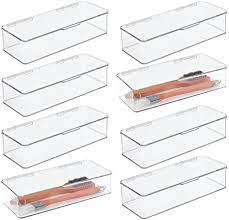 Photo 1 of 08712MDK BBQ STACKABLE BOX CLEAR 8 PACK (MAJOR DAMAGES TO BOX) 5.5 x 13.13" x 3'