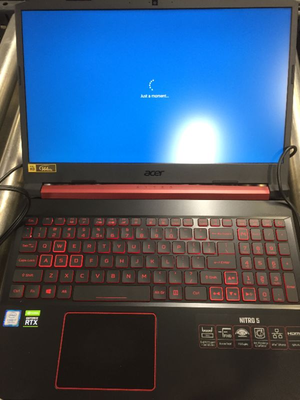 Photo 5 of Acer Nitro 5 Gaming Laptop, 9th Gen Intel Core i7-9750H, NVIDIA GeForce RTX 2060, 15.6" Full HD IPS 144Hz Display, 16GB DDR4, 256GB NVMe SSD, Wi-Fi 6, Waves MaxxAudio, Backlit Keyboard, AN515-54-728C
