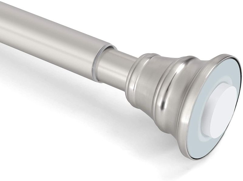 Photo 1 of bracheng Tension Curtain Rod, 54-90 Inches Adjustable Shower Curtain Rod Anti-Rust and Non-Slip Shower Tension Rod, Brushed Nickel
