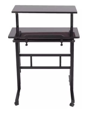 Photo 1 of 2 Tier Mobile Standing Desk with Platform Black - Mind Reader
