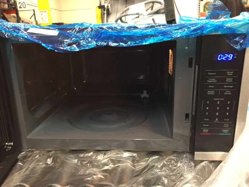 Photo 3 of 1.6 cu. ft. Countertop Microwave in Stainless steel with Gray Cavity
