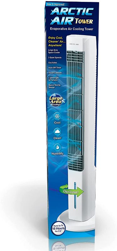 Photo 1 of Ontel Arctic Air Evaporative Portable Room Cooling Tower with 3-Speed Oscillating Fan

