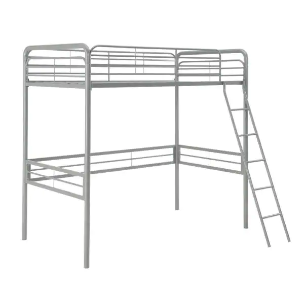 Photo 1 of (BOX 1 OF 2, NEED BOX 2 OF 2 FOR COMPLETE ITEM) Olivia Silver Twin Metal Loft Bed