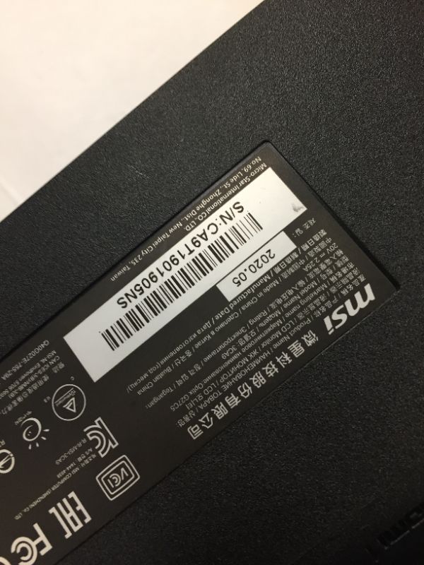 Photo 4 of MSI Optix MAG272CQR 27" WQHD 2560 x 1440 2K Resolution 1ms (MPRT) 165Hz HDMI DisplayPort USB-C AMD FreeSync Anti-Flicker HDR Ready Backlit LED Curved Gaming Monitor (MISSING POWER CORD, UNABLE TO TEST)