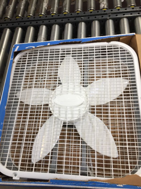 Photo 2 of 20 in. 3 Speed White Box Fan with Save-Smart Technology for Energy Efficiency