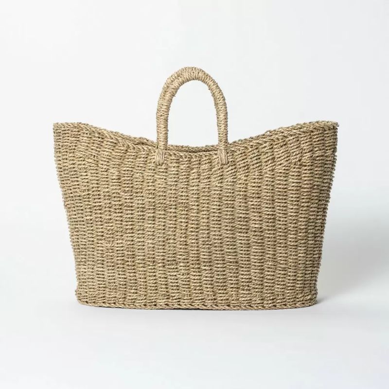 Photo 1 of 19" x 9" x 16" Tapered Oval Seagrass Basket Natural