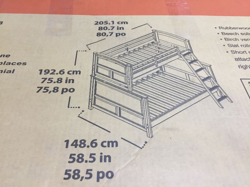 Photo 5 of Wingate Twin over Full Bunk Bed BOX 2 OF 2 
