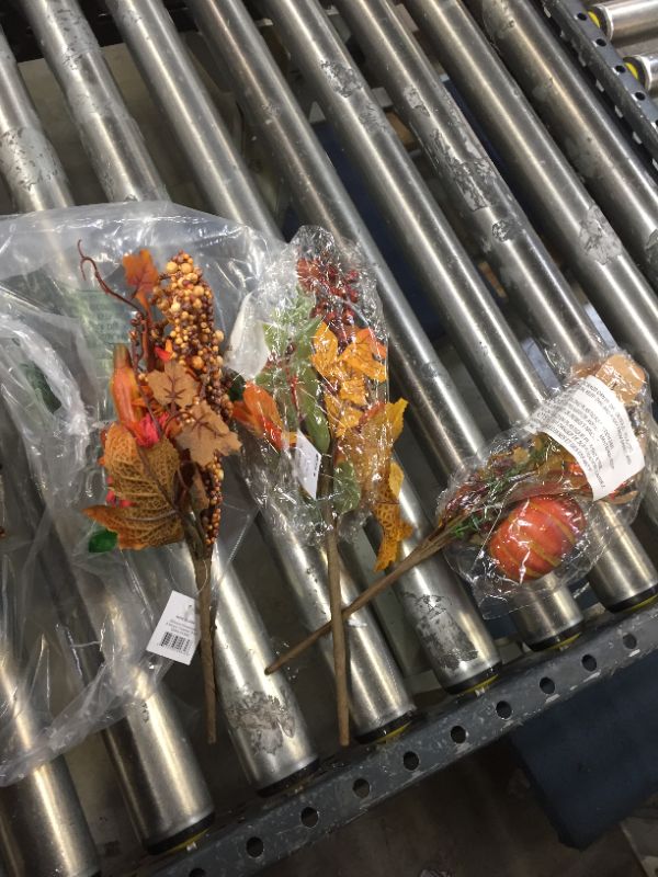 Photo 2 of 14.5 Inches High Harvest Fall Picks Set of 3- Floral Arranging

