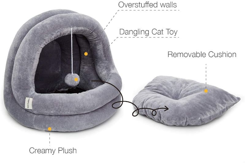 Photo 1 of Tempcore Cat Bed for Indoor Cats, Machine Washable Cat Beds, Cat Beds for Indoor Cats or Small Dogs, Puppy, Kitty, Kitten, Rabbit, Anti-Slip & Water-Resistant Bottom
 