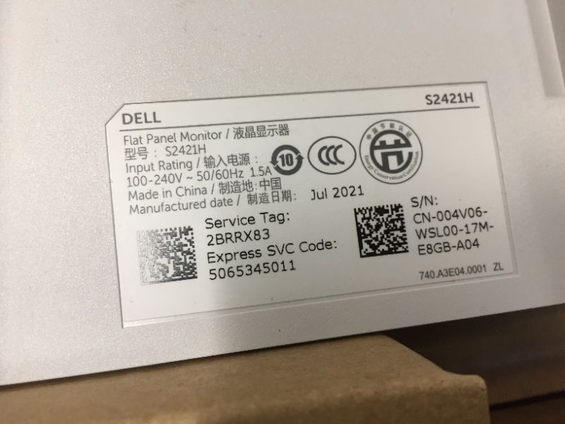 Photo 1 of S2421H 24” IPS LED FHD - AMD FreeSync - VESA - Monitor (HDMI) - DAMAGED AS SHOWN