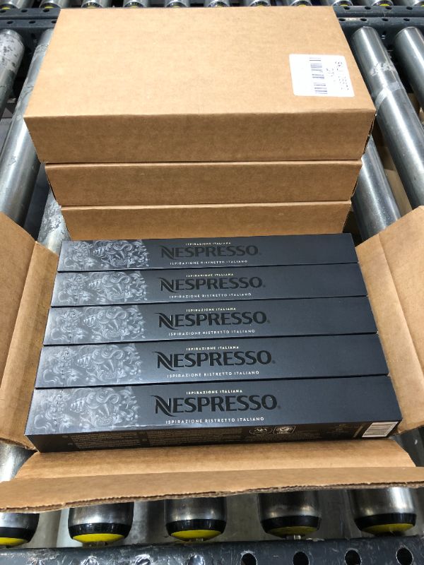 Photo 2 of 4 PACK 
Nespresso Capsules OriginalLine Ristretto Intenso Coffee Pods, Brews, Dark Roast Espresso Coffee, 50 Count (Pack of 5)
EXP 09/03/2021