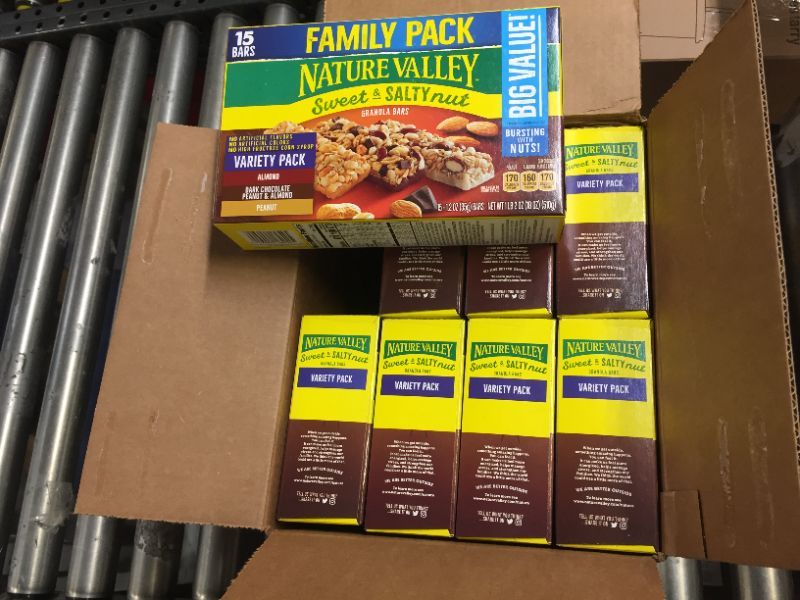 Photo 2 of 2 PACK. 8 BOXES PER PACKAGE.  Nature Valley Sweet and Salty Nut Variety Pack 15Ct : Peanut, Almond, and Dark Chocolate, Peanut and Almond Granola Bars EXPIRES  10/14/21