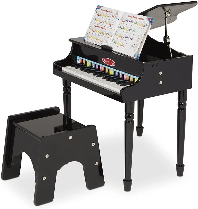 Photo 1 of Melissa & Doug Learn-to-Play Classic Grand Piano, Mini Keyboard with 30 Hand-Tuned Keys (23.65” H x 21.4” W x 10.05” L)