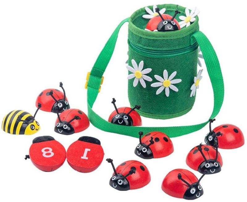 Photo 1 of HNBility Montessori Counting Ladybug Wooden Educational Toys 0-10 Numbers Learning to Count Baby Toys Ladybug Toy
