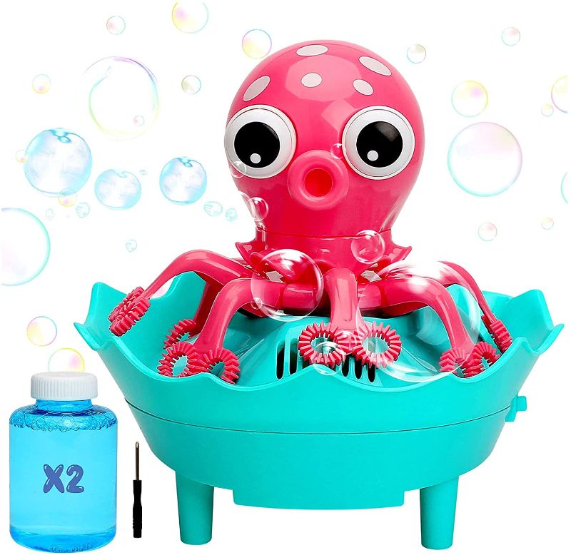 Photo 1 of Bubble Machine Clearance - Bubble Blower for Kids, Octopus Auto Bubbles Maker Machine with 2 Bottles of Bubble Solution Indoor Outdoor Toys for Toddlers Birthday Party Great Gift Age 3+
