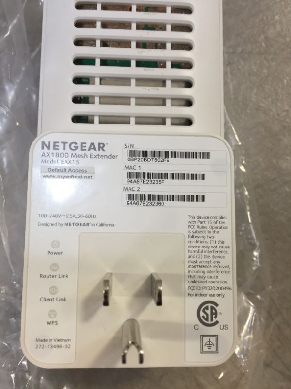 Photo 4 of NETGEAR WiFi 6 Mesh Range Extender (EAX15) - Add up to 1,500 sq. ft. and 20+ Devices with AX1800 Dual-Band Wireless Signal Booster & Repeater (up to 1.8Gbps Speed), WPA3 Security, Smart Roaming
