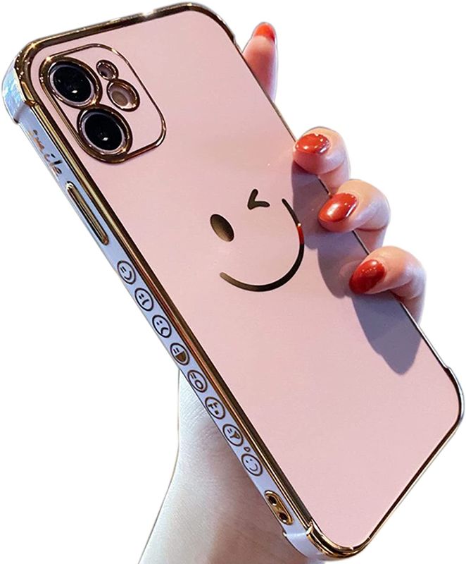 Photo 1 of 4 PACK - MUYEFW for iPhone 12 Pro Max Case Cute Smiley Face Girls Women Cute Full Camera Lens Protection Shockproof Soft Bumper Glitter Shell Phone Cover for iPhone 12 Pro Max Case 6.7'' (Purple)

