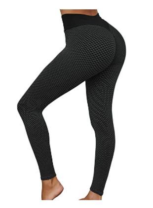 Photo 1 of MOHUACHI High Waist Tummy Control Yoga Pants for Women Butt Lifting Workout Leggings Ruched Butt Leggings Black, SMALL