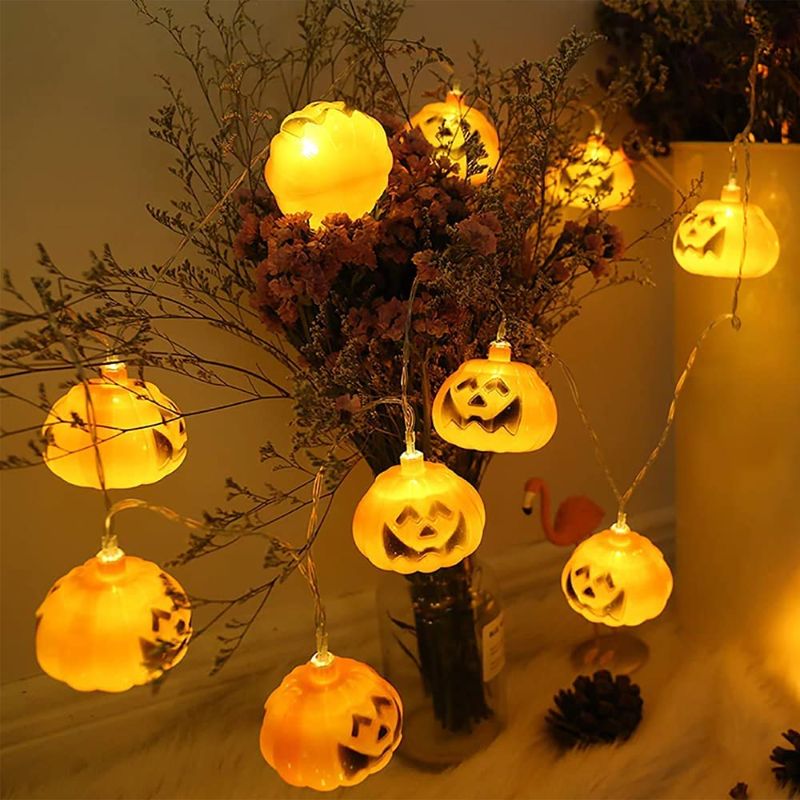 Photo 1 of ColuzPro Halloween String Lights,20 LEDs Pumpkin Lights Bettery Operated for Indoor Outdoor Decor, 2 Modes 9.8 Feet Holiday Lights
