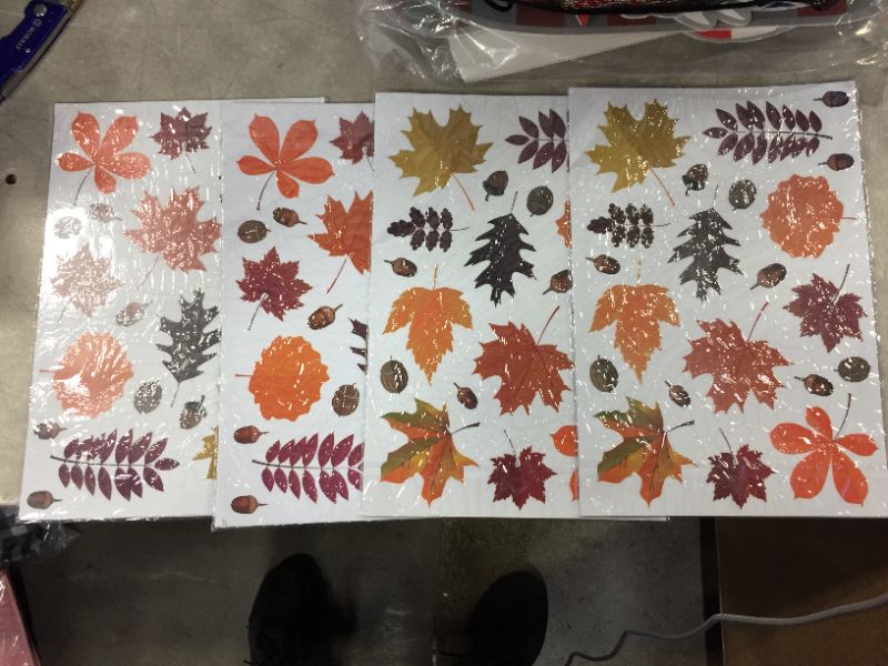 Photo 2 of 266Pcs Thanksgiving Window Clings, Fall Window Stickers Decorations Maple Leaves Decals Home Decor 4PK
