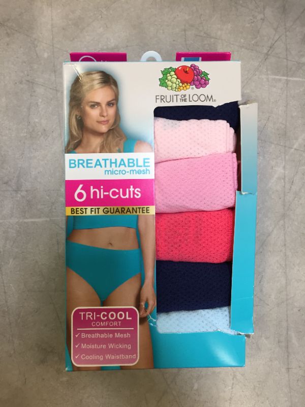 Photo 2 of Fruit of the Loom Women's Breathable Underwear HI CUTS SIZE 10---6 PAIRS COLORS MAY VARY
