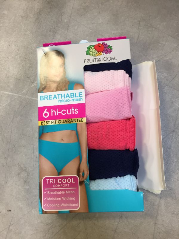 Photo 3 of Fruit of the Loom Women's Breathable Underwear HI CUTS SIZE 10---6 PAIRS COLORS MAY VARY
