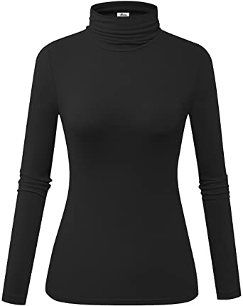 Photo 1 of Herou Womens Long Sleeve Turtleneck Slim Fitted Lightweight Casual Active Layer Tops Shirts SIZE LARGE
