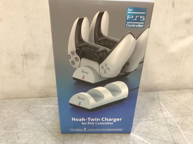 Photo 2 of =Ravol PS 5 Controller Charging Station, Charging Dock Station for Playstation 5 Controller, Fast Charging Dock with LED Indicato+++Factory Sealed