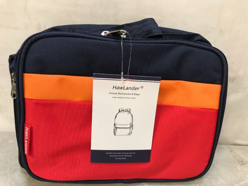 Photo 3 of Buy HawLander Insulated Kids Lunch Box Bag for Boys and Girls, with Side Bottle Holder, Navy Blue Online in Kuwait.