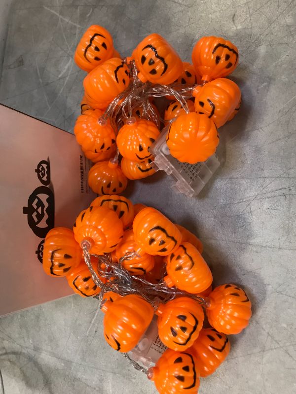 Photo 2 of  2 Pack Halloween Pumkin String Lights - 