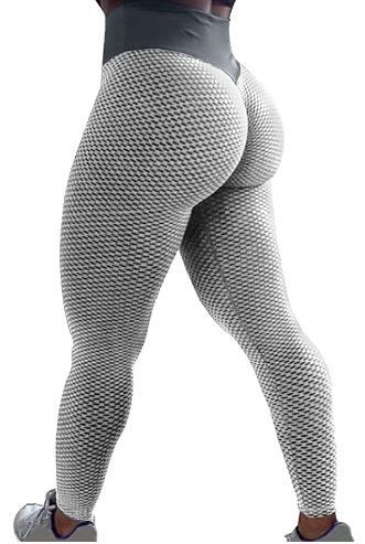 Photo 1 of  Women's High Waist Yoga Pants Tummy Control Butt Lifting Leggings Ruched Textured Booty Workout Tights  size XL 