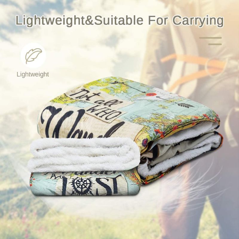 Photo 1 of 
YunTu Not All Who Wander are Lost Blanket Super Soft and Warm Sherpa Wander Throw Blankets Adventure Gifts for Women and Men