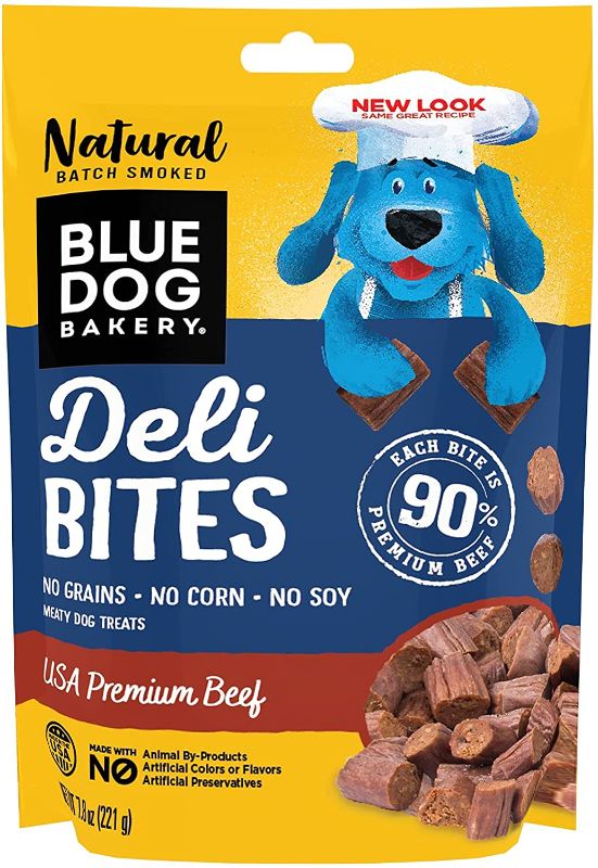 Photo 1 of 2 pack - Blue Dog Bakery, Natural Dog Treats, Beef Bites, Grain Free, USA Beef, 7.8oz 
best by dec - 11 - 21 