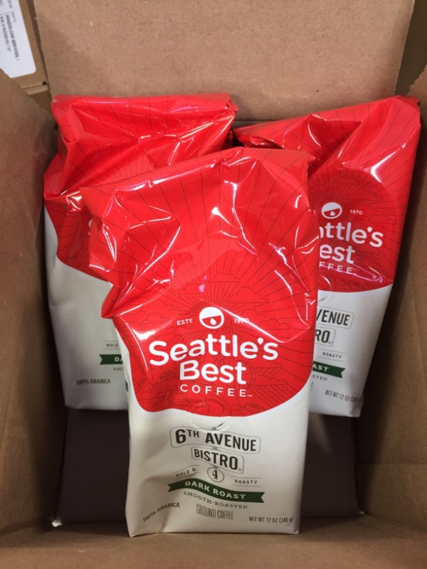 Photo 2 of 3 pack - Seattle's Best Coffee, Signature Blend No.4, Medium Dark & Rich, 12 oz each - best by july 17 - 22 
