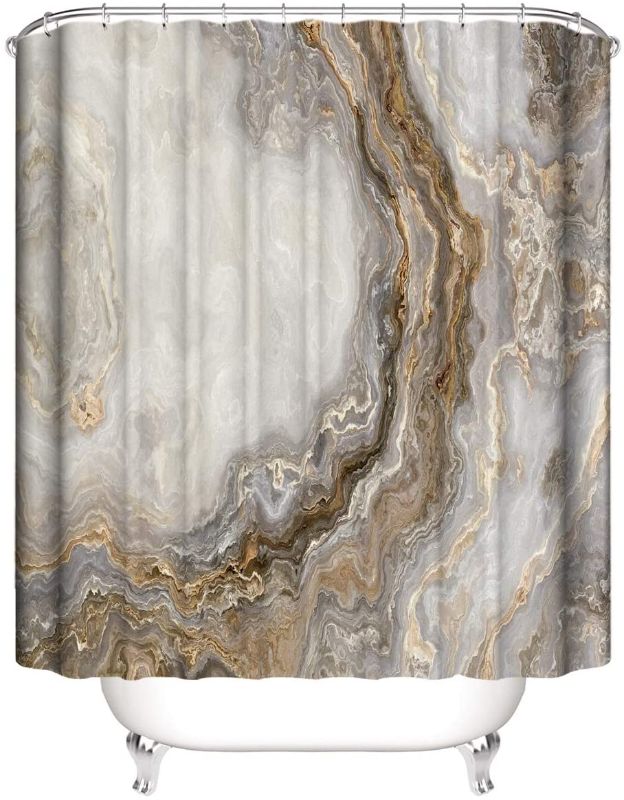 Photo 1 of ABETER Shower Curtain Weighted Hem Thickened Resistant Washable Bathroom Curtain 100% Polyester 72 x 72 Inch