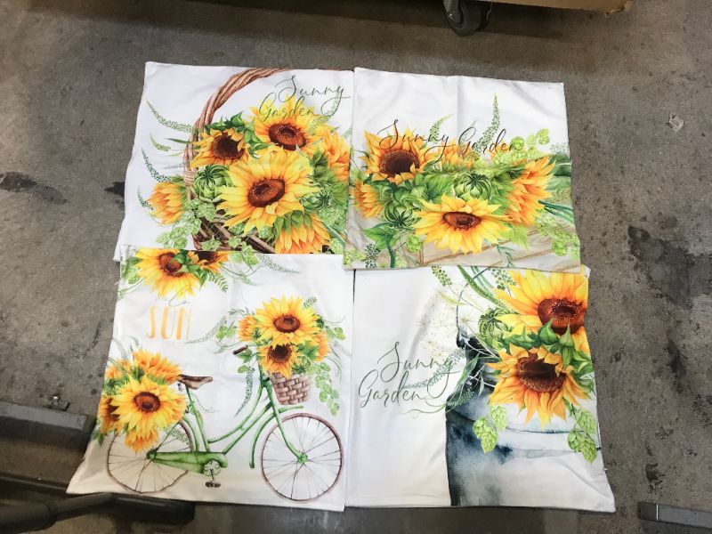 Photo 1 of BABYLAB Summer Sunflower Farmhouse Decor Pillow Set of 4