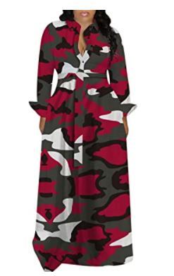 Photo 1 of Women's Short Sleeve V Neck Long Maxi Dress Loose African Floral Print A Line Skirt Dresses Plus Size with Pockets Belt 4XL