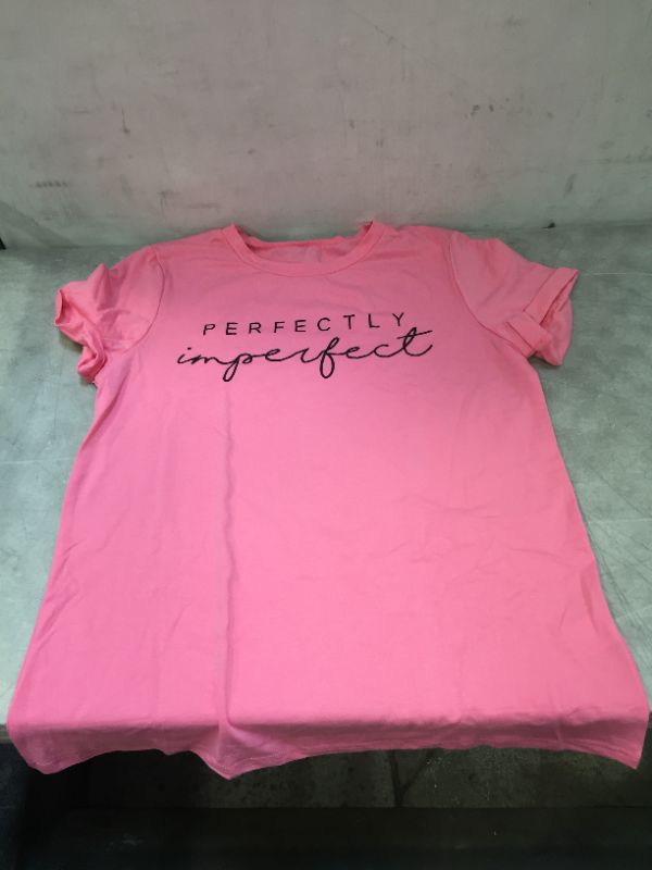 Photo 1 of WOMENS PERFECTLY IMPERFECT T SHIRT, PINK LARGE