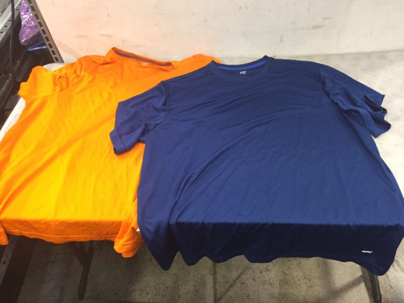 Photo 1 of 2 Pack Men's Shirts Athletic Wear, XXL Blue and Orange