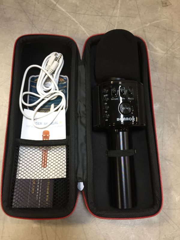 Photo 1 of BONAOK Microphone for Singing Black with Case
