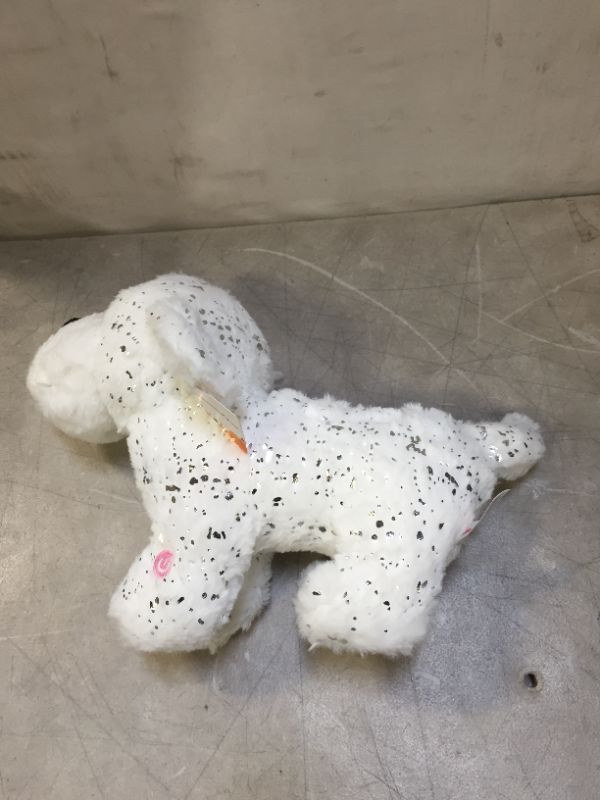 Photo 1 of KIDS TOY Stuffed Dog, White with Silver
