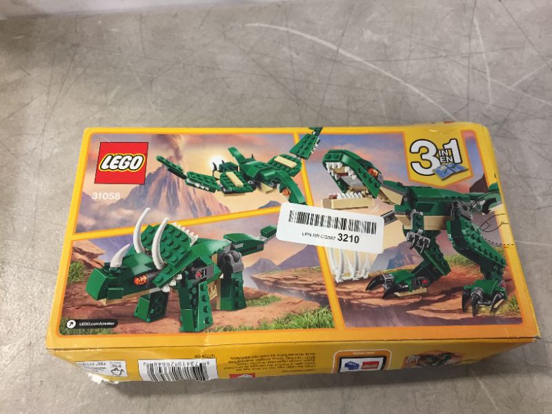 Photo 1 of LEGO Creator Mighty Dinosaurs 31058 Build It Yourself Dinosaur Set, Create a Pterodactyl, Triceratops and T Rex Toy (174 Pieces)
