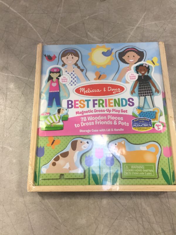 Photo 2 of Melissa & Doug Best Friends Magnetic Dress-Up Wooden Dolls Pretend Play Set (78 pcs)
