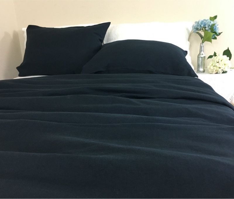 Photo 1 of BLACK LINEN DUVET COVER FOR FULL SIZE