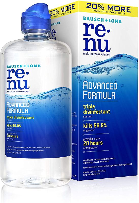 Photo 1 of  Contact Lens Solution by Multi Purpose Disinfectant Advanced Formula Kills 99.9% Germs, 12 Fl Oz
best by 9 - 1- 22 